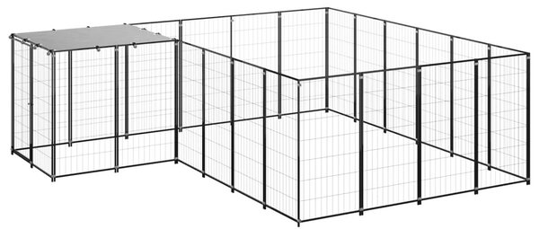 Σπιτάκι Σκύλου Μαύρο 8,47 μ² Ατσάλινο - Μαύρο