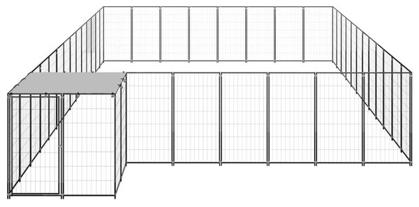 Σπιτάκι Σκύλου Μαύρο 30,25 μ² Ατσάλινο - Μαύρο