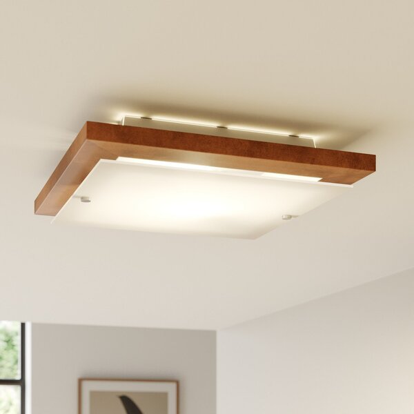 Envostar Kerio Φωτιστικό οροφής 35x35cm πεύκο ρουστίκ, ρυθμιζόμενος, Ξύλου, Σαλόνι / τραπεζαρία, Ξύλο, σύγχρονο