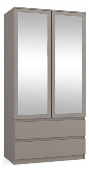 Ντουλάπα Mandeville D119, Γκρι, 180x90x50cm, Πόρτες ντουλάπας: Με μεντεσέδες,Ο αριθμός των θυρών