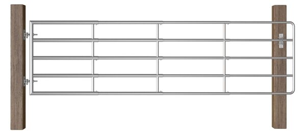 VidaXL Πόρτα Αγροκτήματος με 5 Μπάρες Ασημί (115-300)x90 εκ. Ατσάλινη