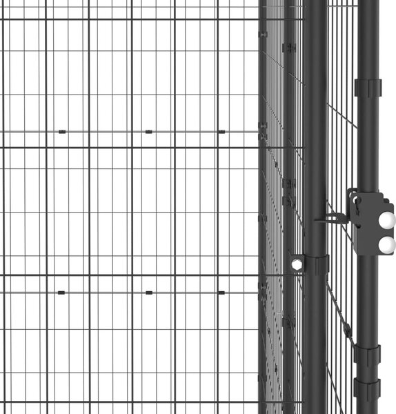 Κλουβί Σκύλου Εξ. Χώρου Ατσάλι 110 x 220 x 180 εκ. - Μαύρο