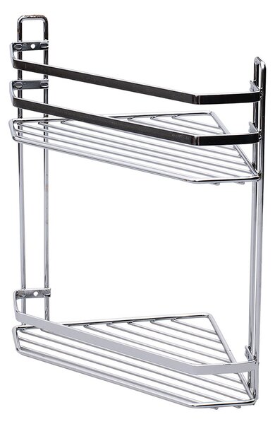 Γωνιακή Ραφιέρα Μπάνιου Διπλή (20.2x20.2x31.7) Estia Elegant Chrome 02-6457