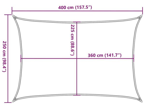 Πανί Σκίασης Ανθρακί 2,5 x 4 μ. από HDPE 160 γρ/μ² - Ανθρακί