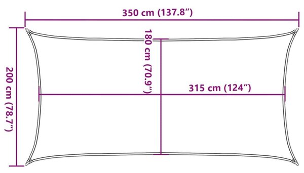 Πανί Σκίασης Ανθρακί 2 x 3,5 μ. από HDPE - Ανθρακί