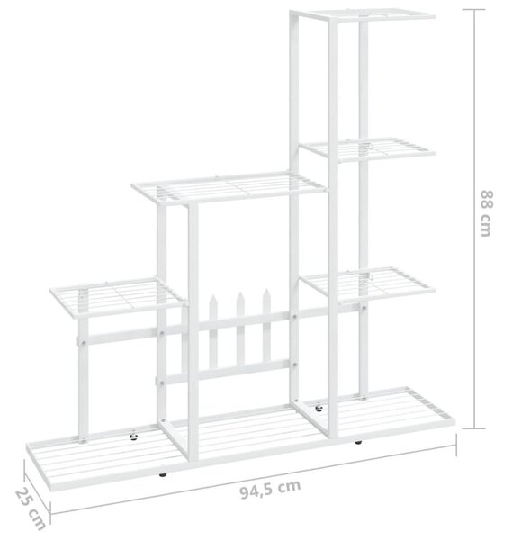 Ανθοστήλη Λευκή 94,5 x 25 x 88 εκ. Μεταλλική - Λευκό