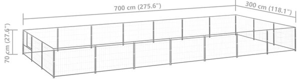 Σπιτάκι Σκύλου Ασημί 21 μ² Ατσάλινο - Ασήμι