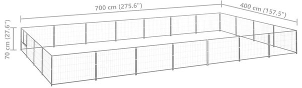 Σπιτάκι Σκύλου Ασημί 28 μ² Ατσάλινο - Ασήμι