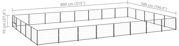 Σπιτάκι Σκύλου Μαύρο 40 μ² Ατσάλινο - Μαύρο