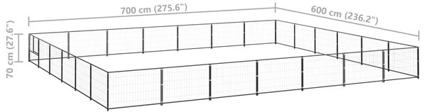 Σπιτάκι Σκύλου Μαύρο 42 μ² Ατσάλινο - Μαύρο