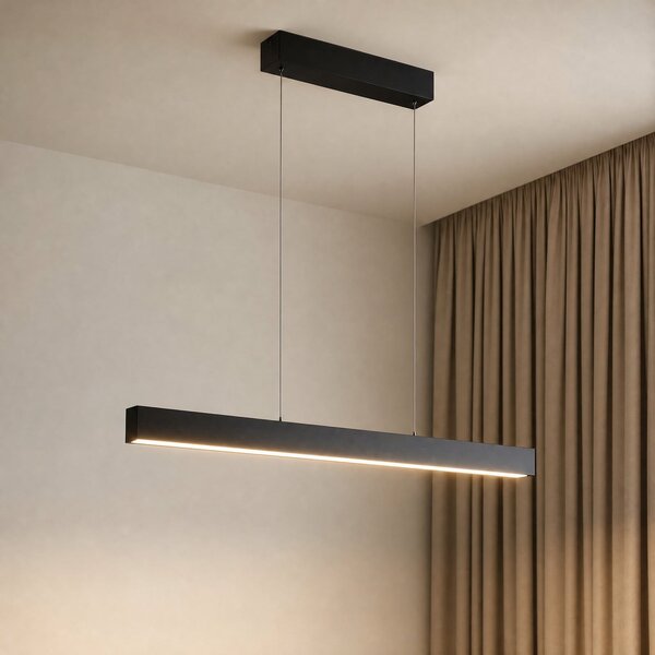 Lucande Έξυπνο φωτιστικό LED Mylosh, μαύρο, CCT, Tuya, ρυθμιζόμενος, Μαύρο, Σαλόνι / τραπεζαρία, Αλουμίνιο, σύγχρονο