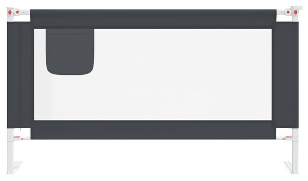Μπάρα Κρεβατιού Προστατευτική Σκούρο Γκρι 150x25 εκ. Υφασμάτινη - Γκρι