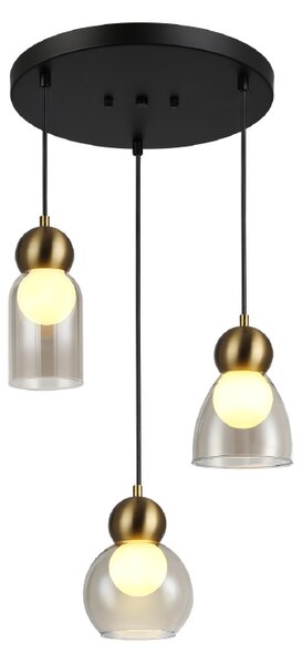 Φωτιστικό Οροφής Τρίφωτο Aca Juliette LT38233PCB Cognac/Brass