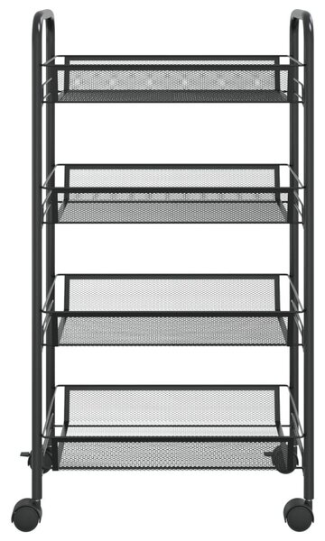 Τρόλεϊ Κουζίνας 4 Επιπέδων Μαύρο 46 x 26 x 85 εκ. Σιδερένιο - Μαύρο