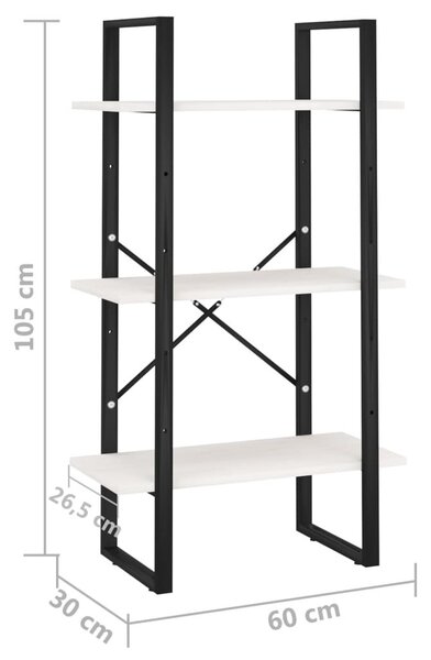 Ραφιέρα Αποθήκευσης Λευκή 60x30x105 εκ. από Μασίφ Ξύλο Πεύκου - Λευκό