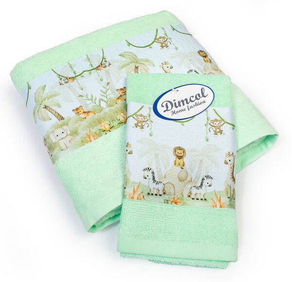 Παιδικές Πετσέτες (Σετ 2τμχ) Dimcol Jungle 352 Mint