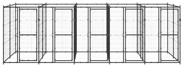 Κλουβί Σκύλου Εξωτερικού Χώρου 12,1 μ² από Ατσάλι - Μαύρο