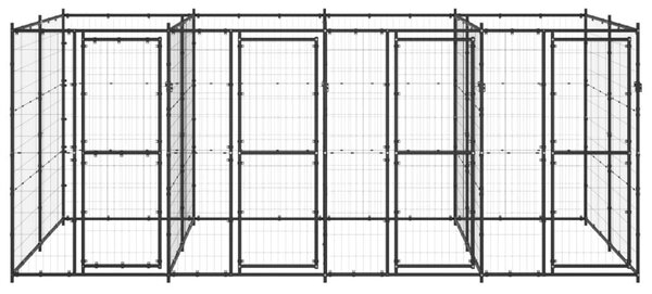 Κλουβί Σκύλου Εξωτερικού Χώρου 9,68 μ² από Ατσάλι - Μαύρο