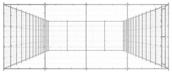 Κλουβί Σκύλου Εξωτερικού Χώρου 53,24 μ² από Γαλβανισμένο Χάλυβα - Ασήμι