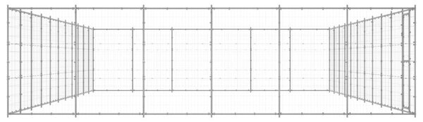 Κλουβί Σκύλου Εξωτερικού Χώρου 79,86 μ² από Γαλβανισμένο Χάλυβα - Ασήμι