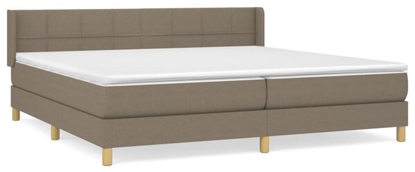 VidaXL Κρεβάτι Boxspring με Στρώμα Taupe 200x200 εκ. Υφασμάτινο