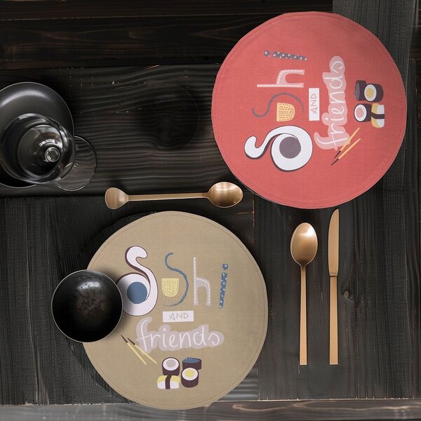 Σουπλά Διπλής Όψης Sushi D38 Chaki-Terra Nef-Nef Homeware