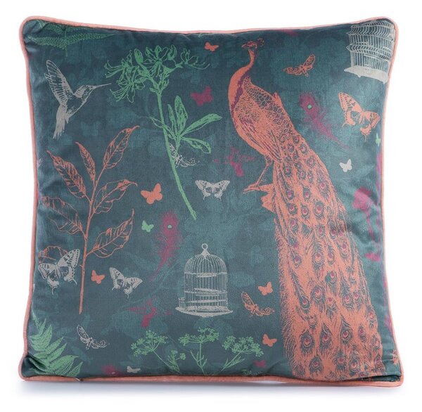 Μαξιλάρι Διακοσμητικό (Με Γέμιση) Birds Of Paradise Green Nef-Nef Homeware