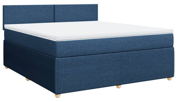 VidaXL Κρεβάτι Boxspring με Στρώμα Μπλε 180x200 εκ. Υφασμάτινο