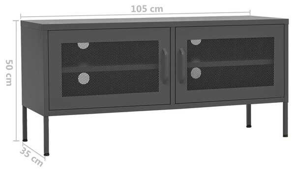 Έπιπλο Τηλεόρασης Ανθρακί 105x35x50 εκ. από Ατσάλι - Ανθρακί