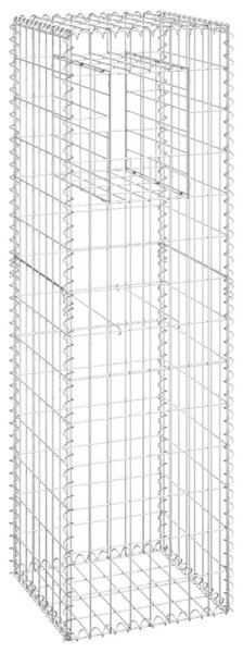 Συρματοκιβώτιο Στύλος 40 x 40 x 140 εκ. Σιδερένιο - Ασήμι