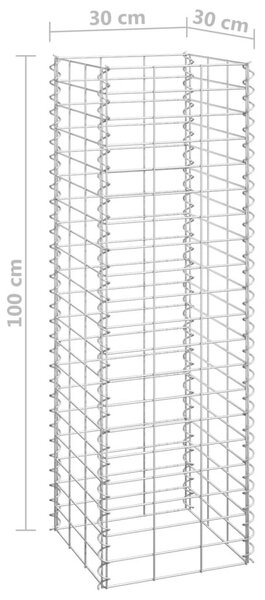 Συρματοκιβώτια-Γλάστρες Υπ. 4τεμ 30x30x50/100/150/200εκ Σιδερ. - Ασήμι