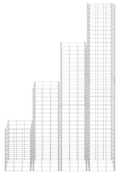 Συρματοκιβώτια-Γλάστρες Υπ. 4τεμ 30x30x50/100/150/200εκ Σιδερ. - Ασήμι