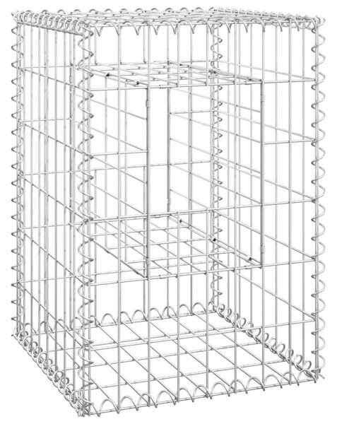 Συρματοκιβώτια Στύλοι 2 τεμ. 40 x 40 x 60 εκ. Σιδερένιοι - Ασήμι