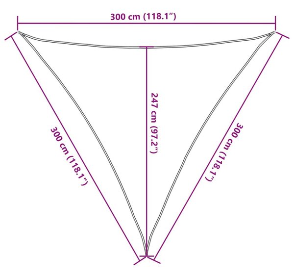 Πανί Σκίασης Λευκό 3 x 3 x 3 μ. από HDPE 160 γρ/μ² - Λευκό