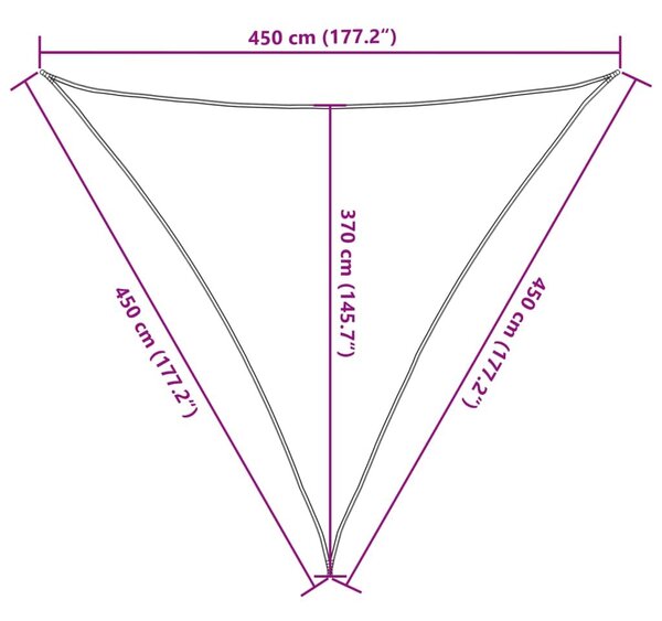 Πανί Σκίασης Μπεζ 4,5 x 4,5 x 4,5 μ. από HDPE 160 γρ./μ² - Μπεζ