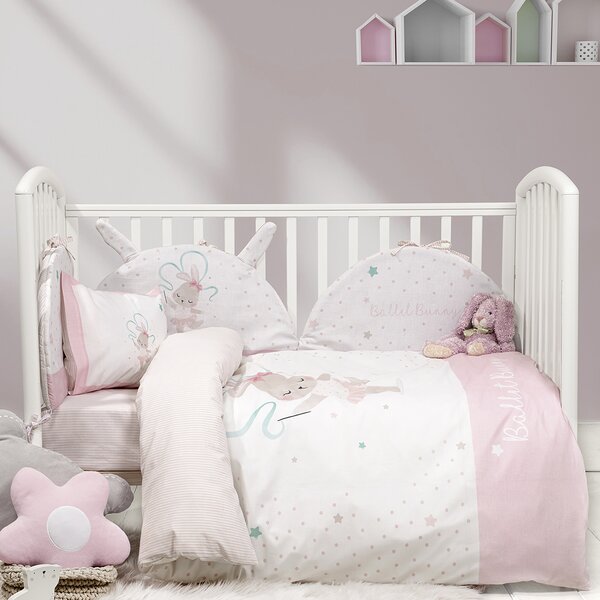 Παπλωματοθήκη Κούνιας (Σετ 110x145) 2 Όψεων Nima Baby Ballet Bunny