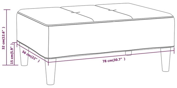 Υποπόδιο Μπλε 78 x 56 x 32 εκ. Υφασμάτινο - Μπλε