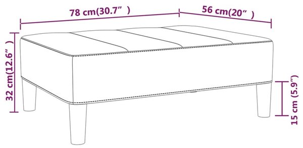 Υποπόδιο Μπλε 78 x 56 x 32 εκ. Υφασμάτινο - Μπλε