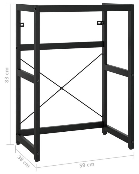 Έπιπλο Μπάνιου Μαύρο 59 x 38 x 83 εκ. Σιδερένιο - Μαύρο