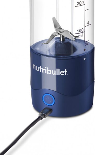 Φορητό μπλέντερ USB Nutribullet NBP003NBL, 2000 mAh, 475 ml, 4 λεπίδες, θρυμματισμός πάγου, έως 15 κύκλοι, μπλε