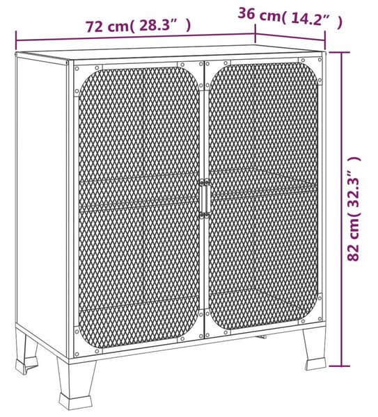 Ντουλάπια Αποθήκευσης 2 τεμ Ρουστίκ Καφέ 72x36x82εκ Μέταλλο/MDF - Καφέ