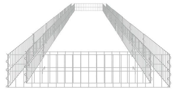 Συρματοκιβώτιο-Γλάστρα Υπερυψωμένη 800x100x20 εκ. Γαλβ. Χάλυβας - Ασήμι