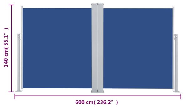 Σκίαστρο Πλαϊνό Συρόμενο Μπλε 140 x 600 εκ. - Μπλε