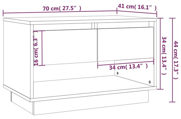 Έπιπλο Τηλεόρασης Γκρι Σκυρ. 70x41x44 εκ. Επεξ. Ξύλο - Γκρι