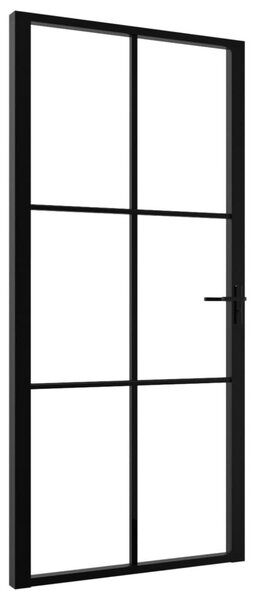 Πόρτα Εσωτερική Μαύρη 102,5x201,5 εκ. από Γυαλί ESG / Αλουμίνιο - Μαύρο