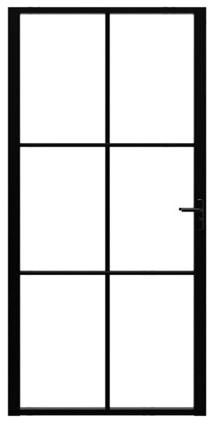 Πόρτα Εσωτερική Μαύρη 102,5x201,5 εκ. από Γυαλί ESG / Αλουμίνιο - Μαύρο