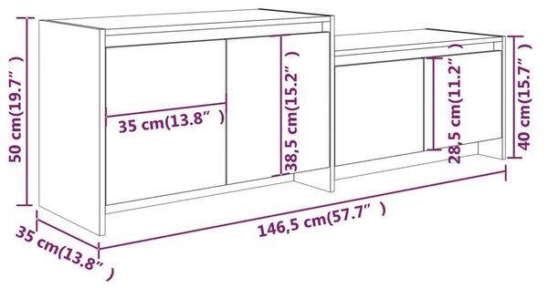 Έπιπλο Τηλεόρασης Γκρι Σκυρ. 146,5x35x50 εκ. Επεξ. Ξύλο - Γκρι