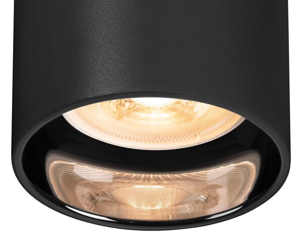 SLV Asto Tube downlight GU10 μονής φλόγας μαύρο, ρυθμιζόμενος, Μαύρο, Σαλόνι / τραπεζαρία, Μέταλλο, σύγχρονο
