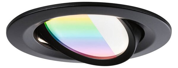 Paulmann LED χωνευτό Nova Coin Smart μαύρο RGBW σετ 3 τεμαχίων 8,4 εκ., ρυθμιζόμενος, Μαύρο, Σαλόνι / τραπεζαρία, Αλουμίνιο, σύγχρονο, Εσοχή οροφής