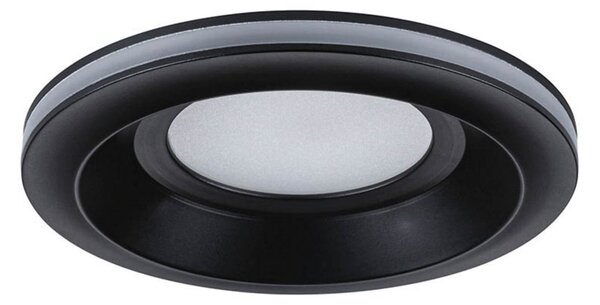 Paulmann LED χωνευτό φωτιστικό Sormus μαύρο, Ø 10 cm, IP65, σετ 3 τεμαχίων, Μαύρο, Μπάνιο, Πλαστικό, σύγχρονο, Εσοχή οροφής
